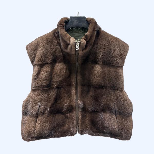 LP 밍크 스플라이싱 퍼 리버서블 베스트