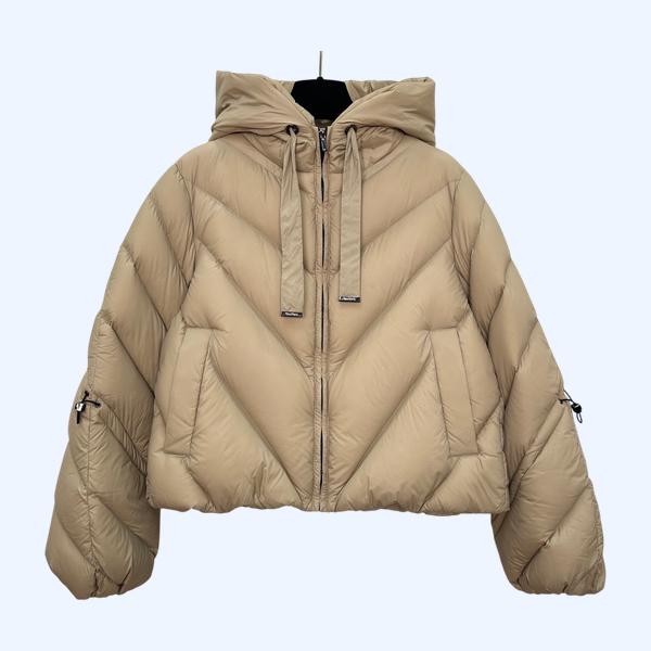 막스마라 숏 후드다운 재킷