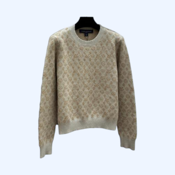 LV 자카드 라운드 칼라니트