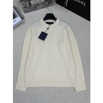 LV 풀오버 트위스트 스트링 라운드넥 니트