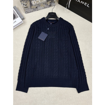 LV 풀오버 트위스트 스트링 라운드넥 니트