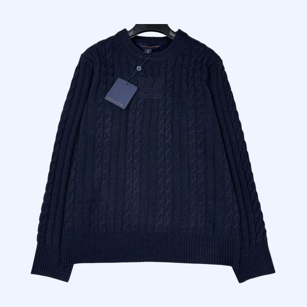 LV 풀오버 트위스트 스트링 라운드넥 니트