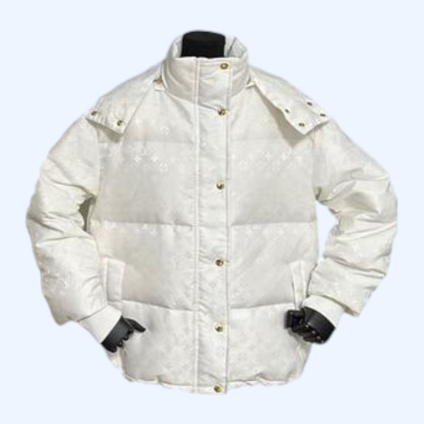 LV 후드 자카드 다운 패딩