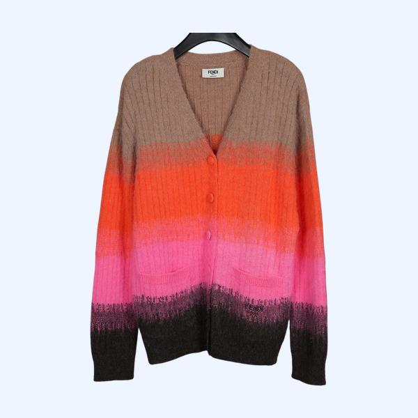 팬디 그라데이션 더블 포켓 V넥 카디건