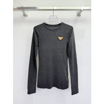 프라다 라운드넥 울 바텀 셔츠