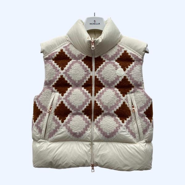 몽클레어 브레이디드 롬버스 패치워크 다운 조끼