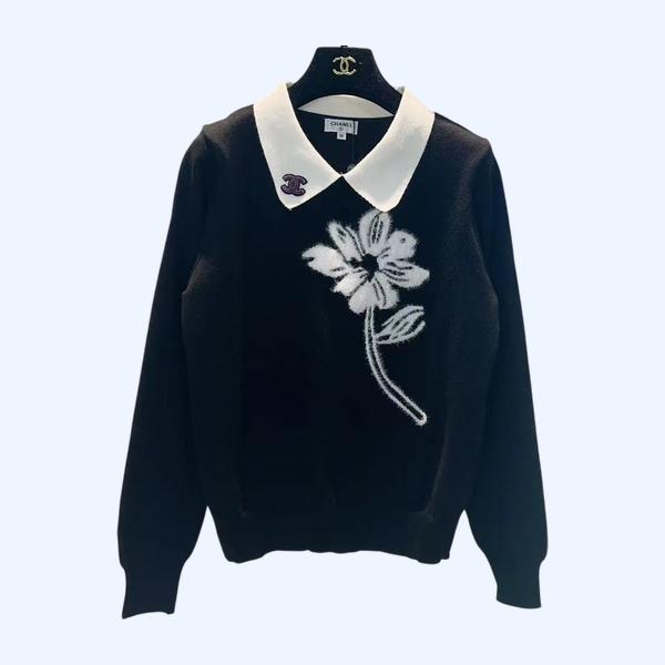 샤넬 라펠 롱슬리브 니트