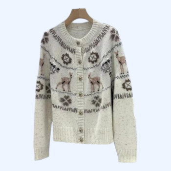 샤넬 사슴 스웨터 벨벳 가디건