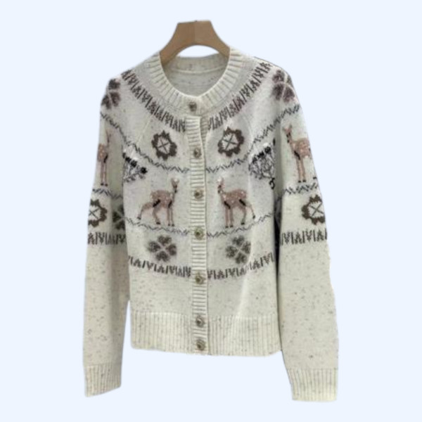 샤넬 사슴 스웨터 벨벳 가디건