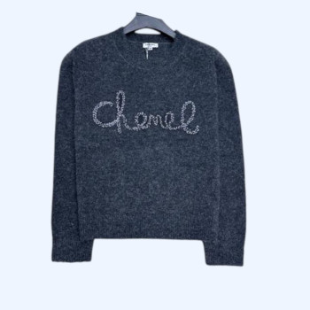 샤넬 진주 로고 롱슬라이브 니트