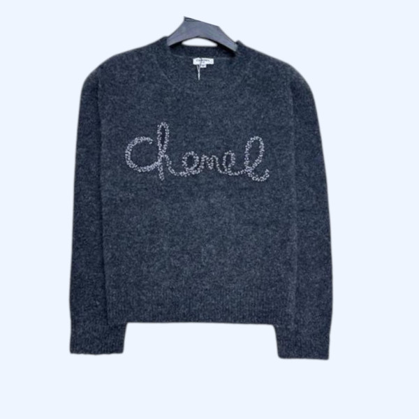 샤넬 진주 로고 롱슬라이브 니트