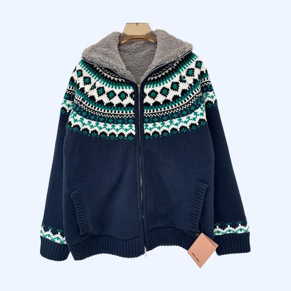 미우미우 라팔 레터 아일랜드 니트재킷