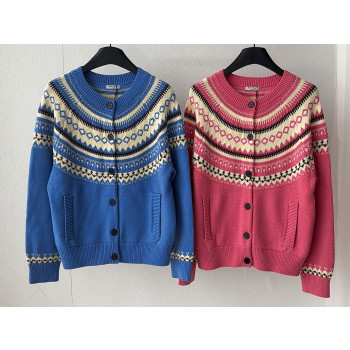 미우미우 칼라 라운드넥 가디건