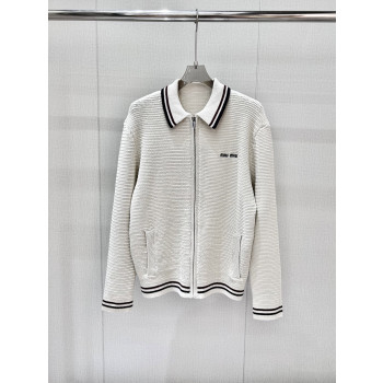 미우미우 컬러 컬리지 카디건 재킷