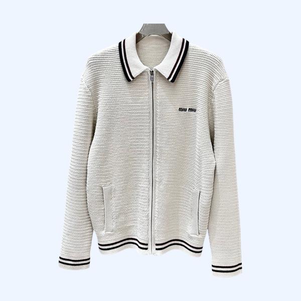 미우미우 컬러 컬리지 카디건 재킷