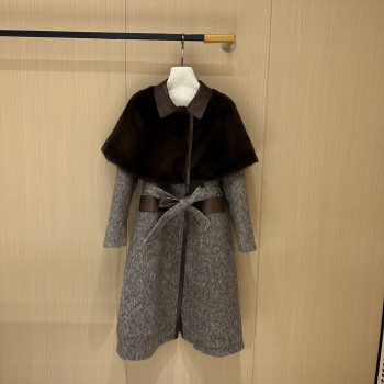 막스마라 코페하겐 벨벳 플래킷 코트