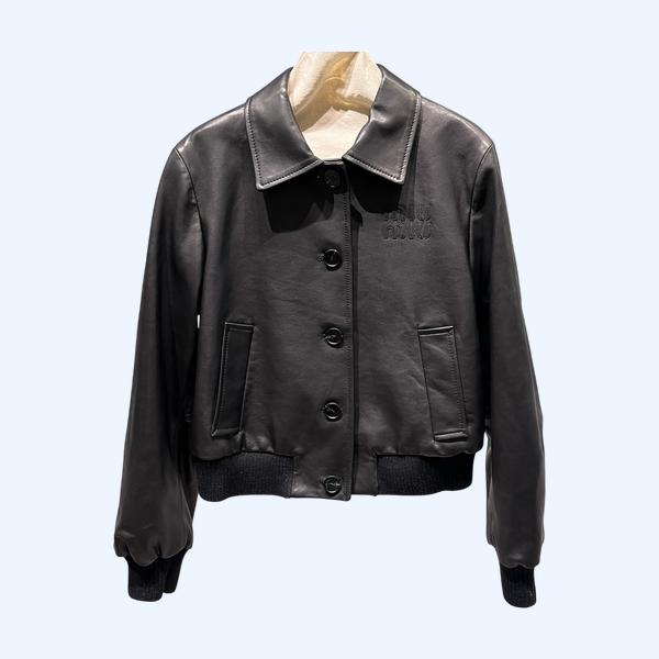 미우미우 세미 플런지 크리스피 재킷