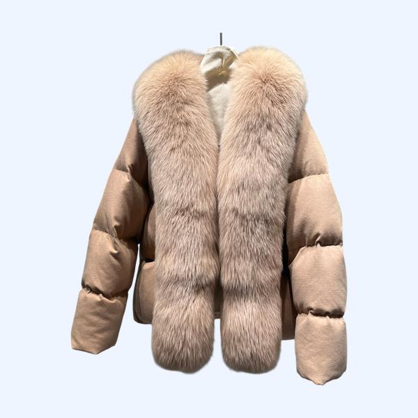 LP 오버사이즈 폭스퍼 칼라 다운 재킷