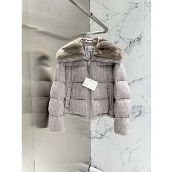 BC 밍크 캐시미어 니트 다운 재킷