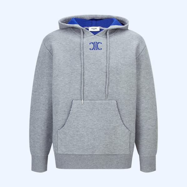 셀린느 아크 드 트리옹프 자카드 로고 후드티