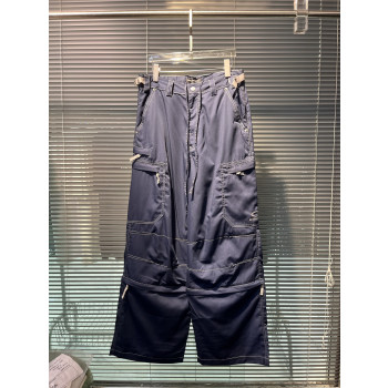 발렌시아가 하이원 루 블루 코튼 혼방 팬츠