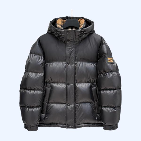 버버리 로고 후드 다운재킷