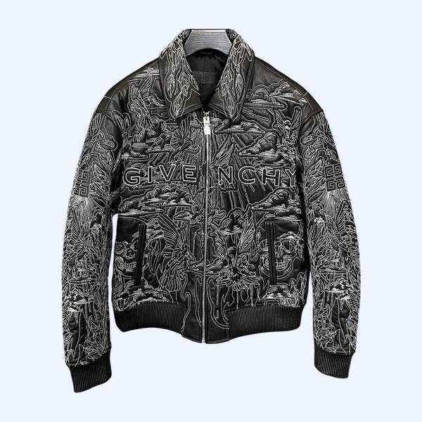 지방시 자수 가죽 재킷