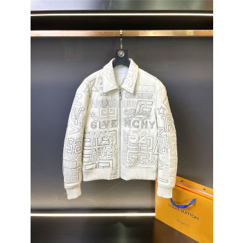 지방시 자수 가죽 재킷