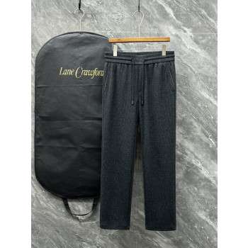 LP 체크 무늬 울 팬츠