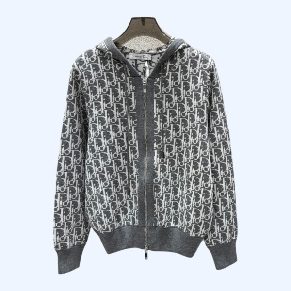 디올 로고 집업 니트 가디건