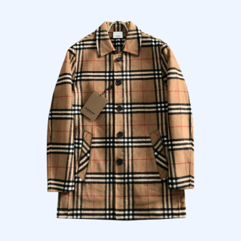 [ Burberry ] 버버리 체크 카라 울 코트