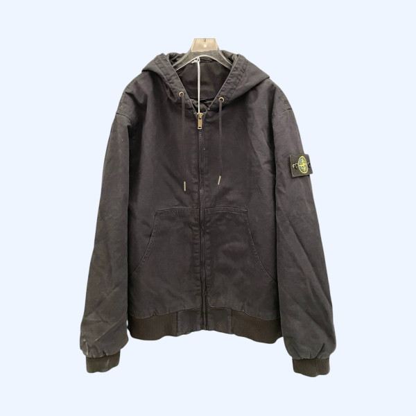 스톤아일랜드 디스트레스드 워싱 후드코튼 재킷