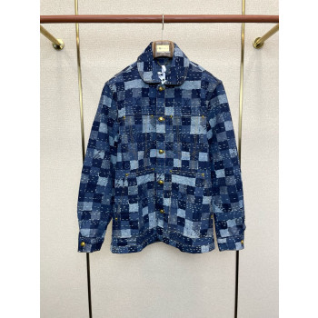LV 체크 데님 재킷