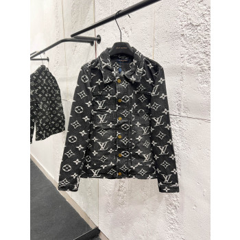 LV 풀 프리트 자카드 데님 재킷