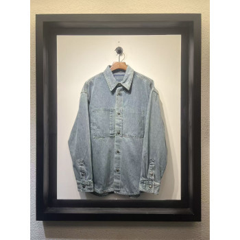 우영미 플라워 데님 셔츠