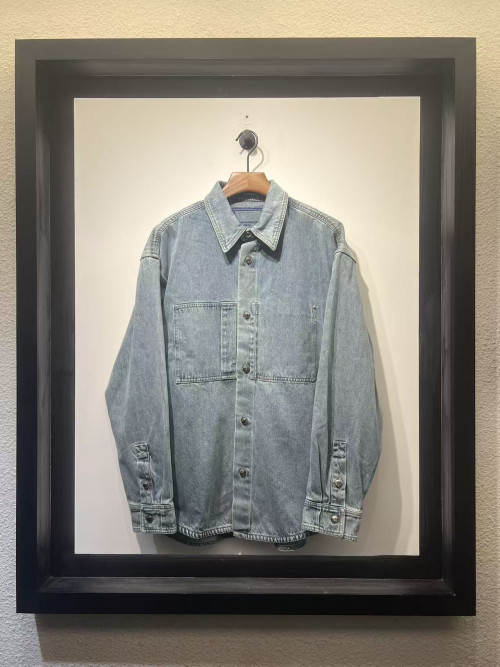 우영미 플라워 데님 셔츠