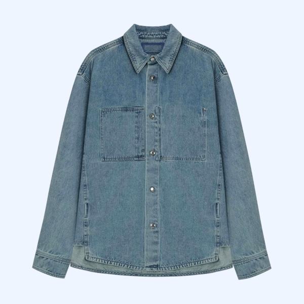 우영미 플라워 데님 셔츠