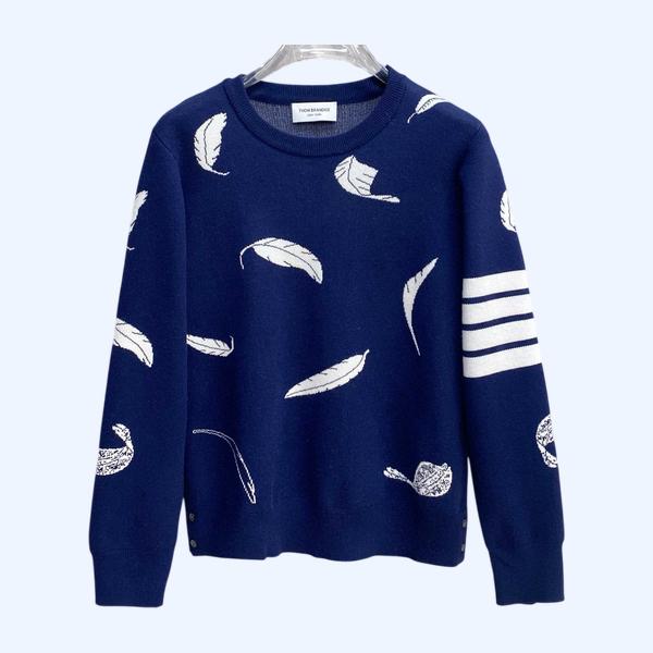 TB 깃털 크루넷 울 스웨타