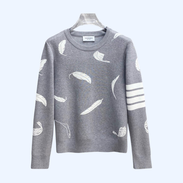 TB 깃털 크루넷 울 스웨타