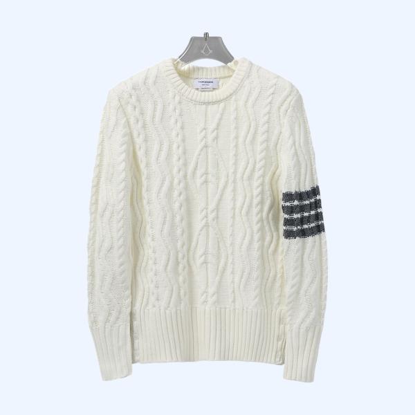 TB 플라워  포바 패턴 순면 크루넥 스웨터