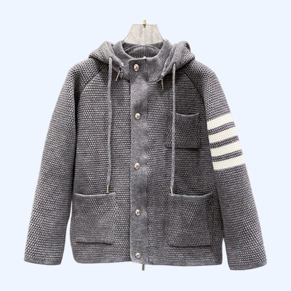 TV 패턴 지퍼 재킷