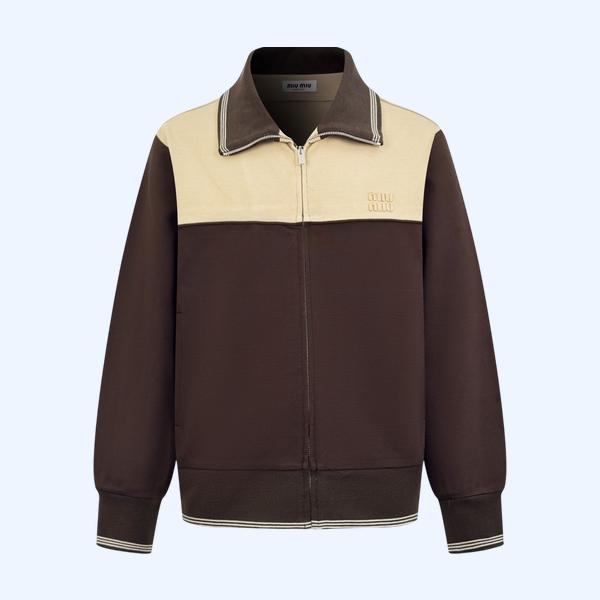 미우미우 자수 로고 지퍼 재킷