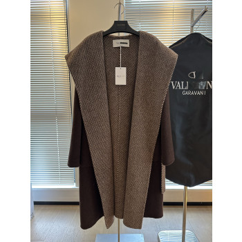 발랜티노 프린트 투톤 로브 코트