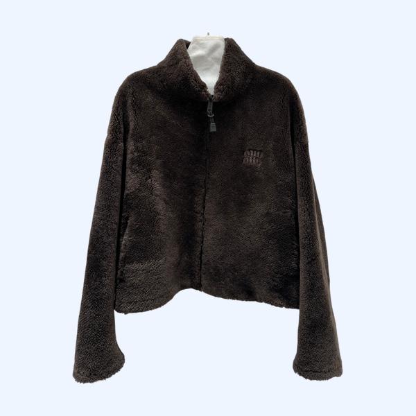 미우미우 메리노 퍼 올인원 재킷