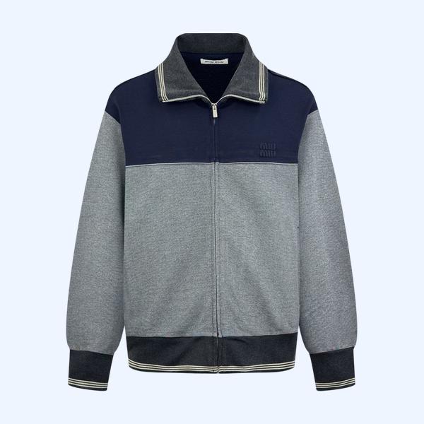 미우미우 자수 로고 지퍼 재킷