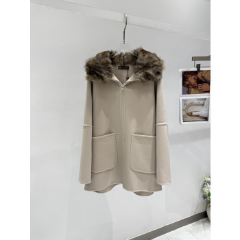 LP 세이블 모피 칼라 코트