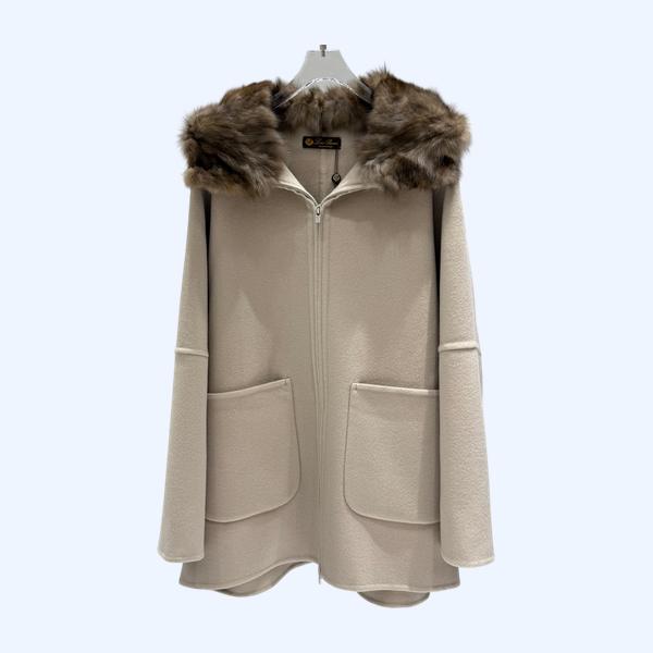 LP 세이블 모피 칼라 코트