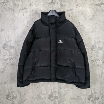 발랜시아가 프린트 로고 레터링 지퍼 다운 재킷