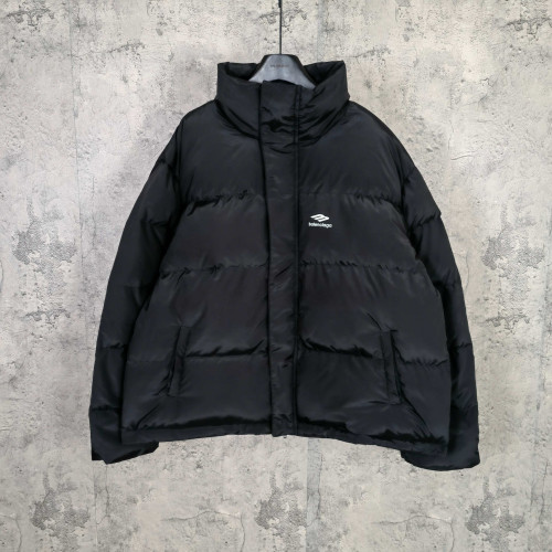 발랜시아가 프린트 로고 레터링 지퍼 다운 재킷