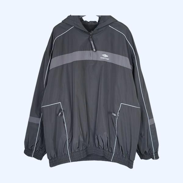 발랜시아가 하프 지퍼 풀오버 스웨트 셔츠